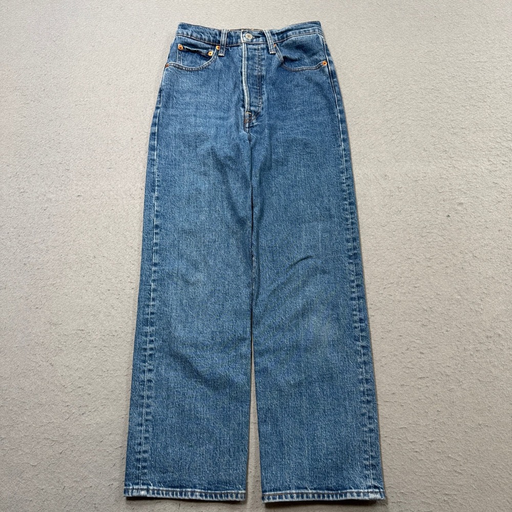 Levi's Jeans Women's 27 Blue Denim Wide Leg High Rise Baggy Fit Streetwear Retro